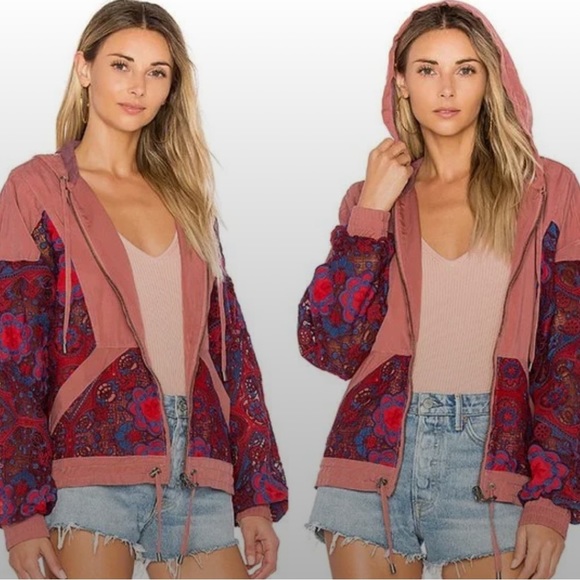 Free People Jackets & Blazers - Free People Magpie Oversized Embroidered Lace Hooded Jacket